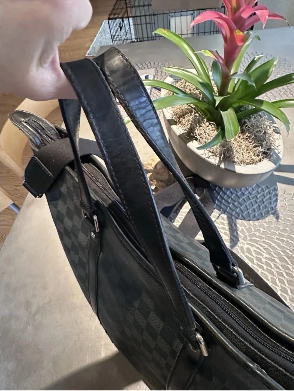 Louis Vuitton Damier Graphite Canvas Tadao Bag w/ Adjustable Cross-Body Strap